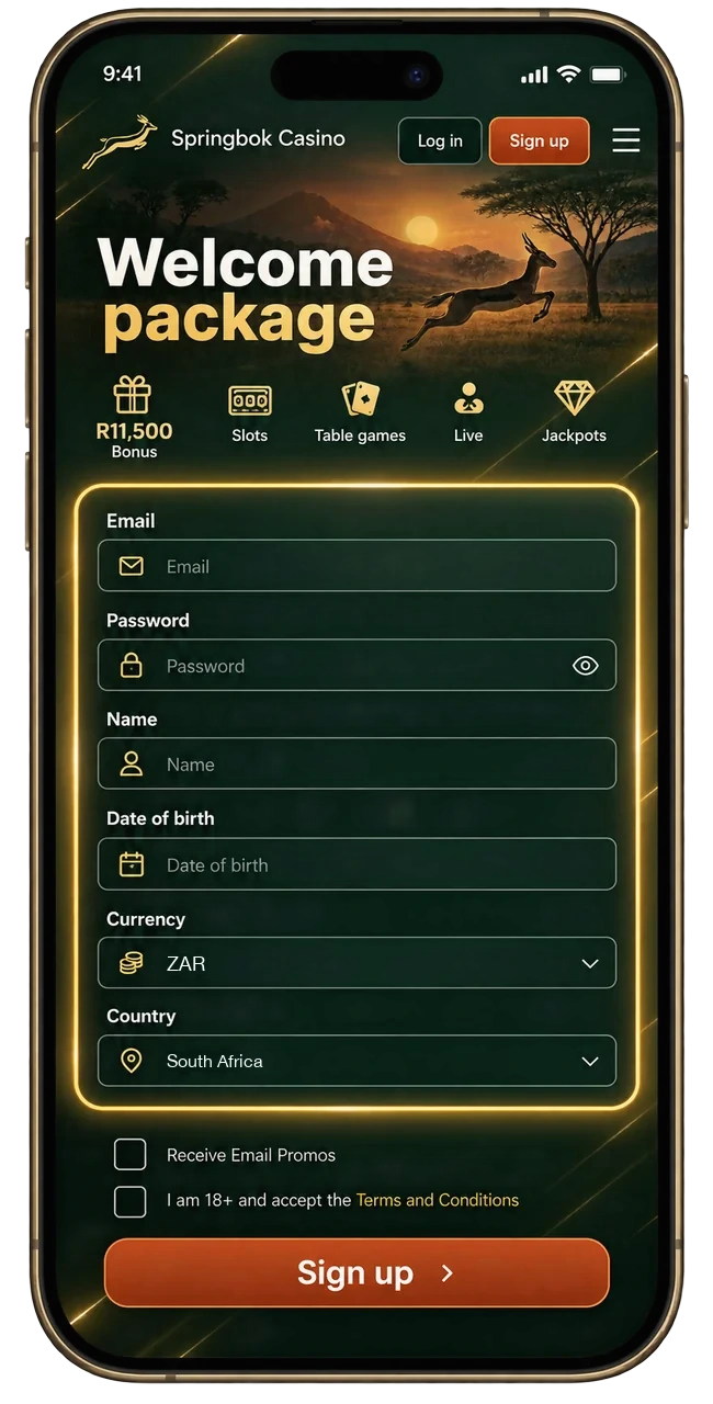 Sign-up form with the personal details fields highlighted